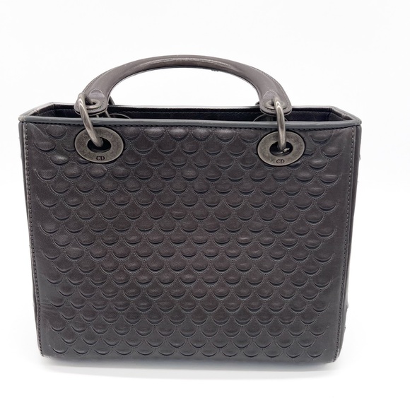 RARE Christian Dior Lambskin Fish Scale Detail Medium Lady Dior Top Handle Bag - Picture 4 of 16